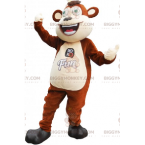 Lustiges BIGGYMONKEY™ Maskottchen-Kostüm für Affen in Braun und