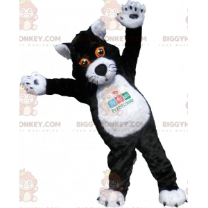 Costume da mascotte grande gatto bianco e nero BIGGYMONKEY™.