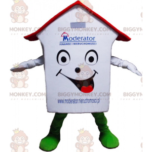 Disfraz de mascota BIGGYMONKEY™ de la casa blanca roja y verde