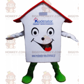 Disfraz de mascota BIGGYMONKEY™ de la casa blanca roja y verde