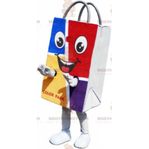 Disfraz de mascota BIGGYMONKEY™ con bolsa de papel de colores