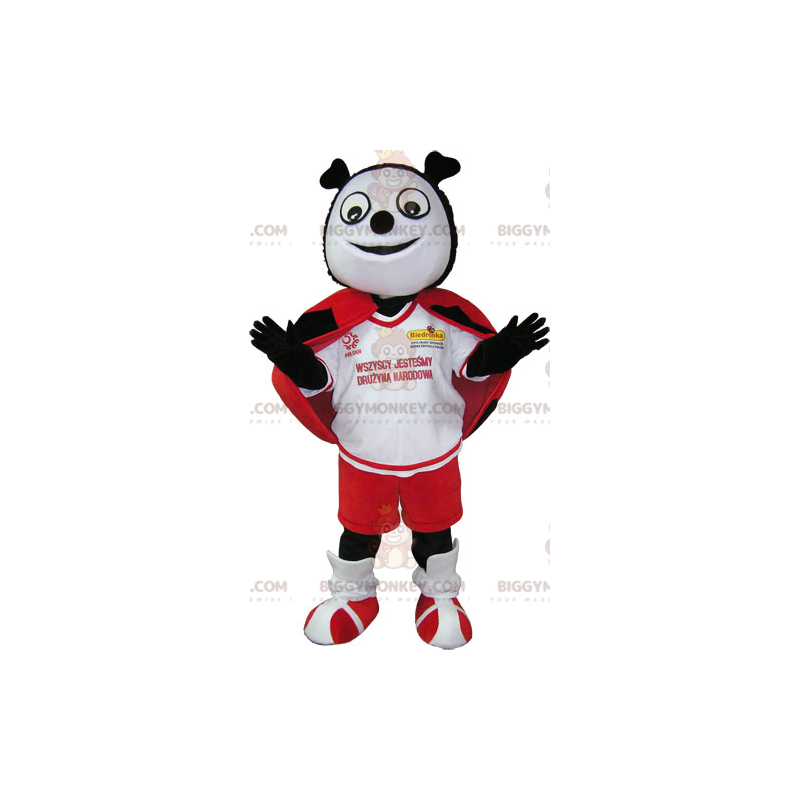 Costume de mascotte BIGGYMONKEY™ de coccinelle rouge noire et