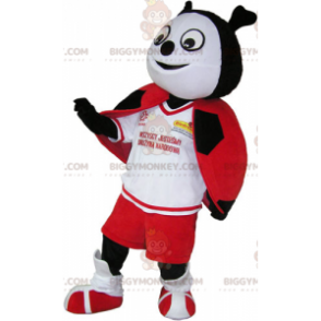 Costume de mascotte BIGGYMONKEY™ de coccinelle rouge noire et