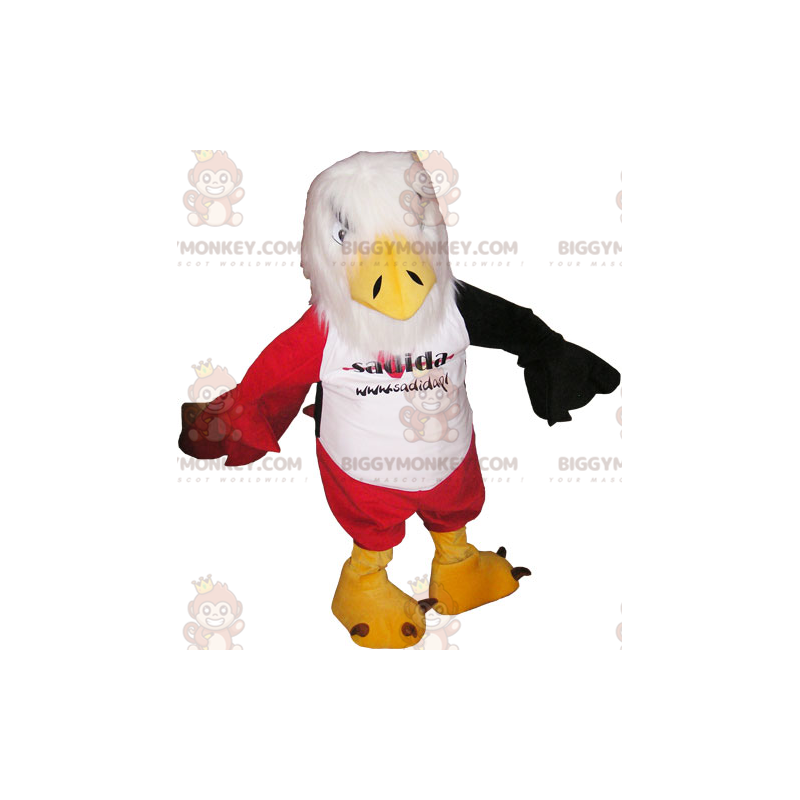 Kostým maskota červeno-černobílého orla BIGGYMONKEY™ s