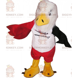 Costume de mascotte BIGGYMONKEY™ d'aigle blanc rouge et noir
