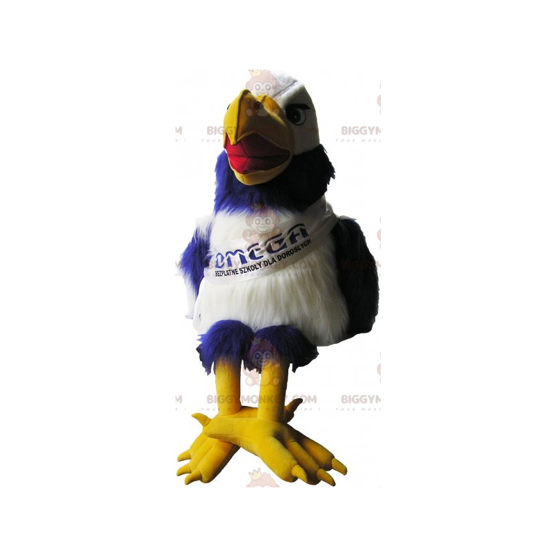 BIGGYMONKEY™ Costume da mascotte Avvoltoio blu e bianco con