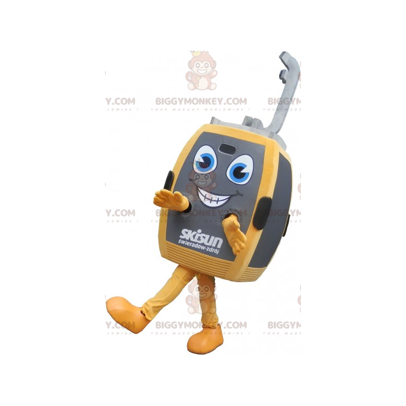 Gray and Yellow Cable Car Cabin BIGGYMONKEY™ Mascot Costume -