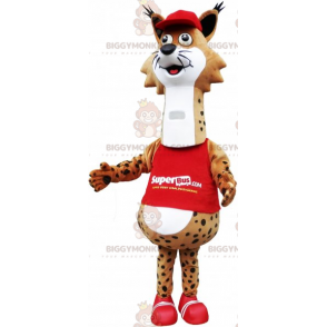 BIGGYMONKEY™ Disfraz divertido de mascota de lince manchado con