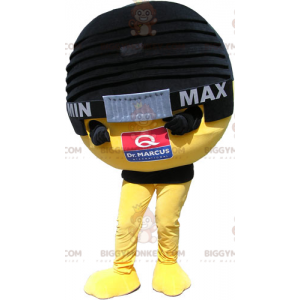 Costume de mascotte BIGGYMONKEY™ de micro noir et jaune géant -