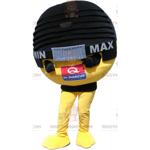Giant Black and Yellow Micro BIGGYMONKEY™ Mascot Costume –