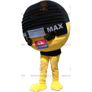 Costume de mascotte BIGGYMONKEY™ de micro noir et jaune géant -