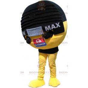 Traje de mascote gigante preto e amarelo Micro BIGGYMONKEY™ –