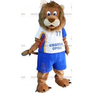 BIGGYMONKEY™ Disfraz de mascota de león marrón grande en ropa
