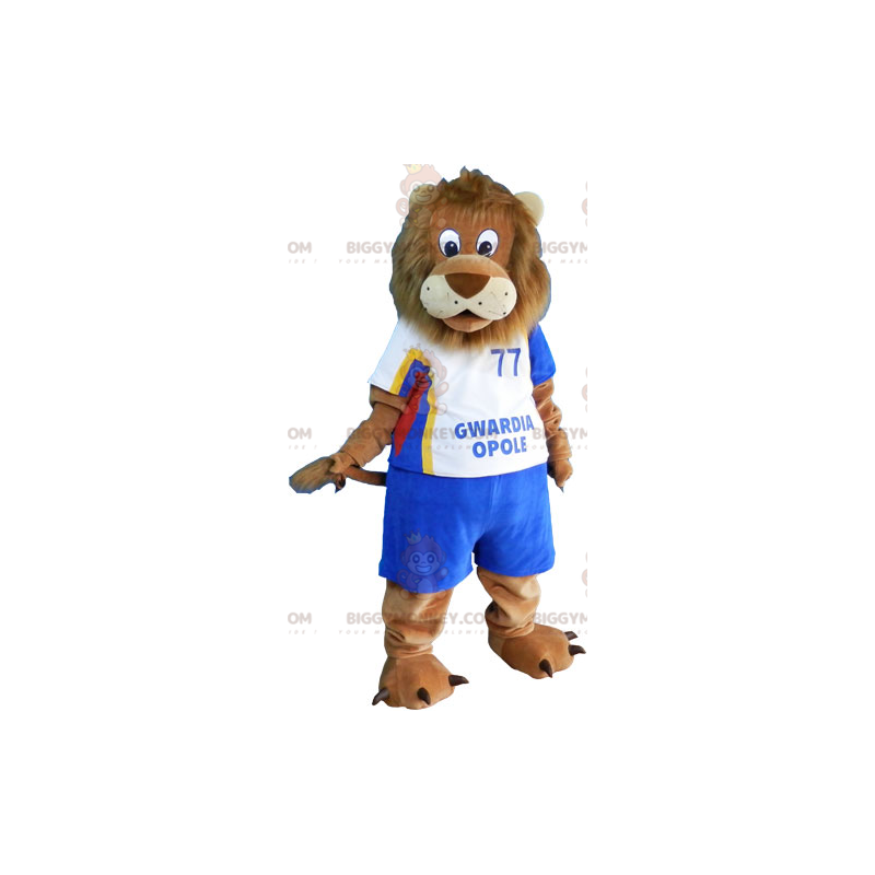 BIGGYMONKEY™ Big Brown Lion Mascot Costume In Sportswear –