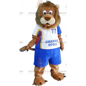 BIGGYMONKEY™ Big Brown Lion -maskottiasu urheiluasuissa -