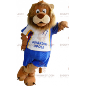 Kostium maskotki dużego brązowego lwa BIGGYMONKEY™ w odzieży