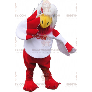 Λευκή και κόκκινη στολή μασκότ BIGGYMONKEY™ Giant Bird -