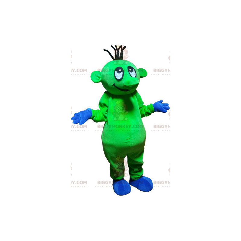 Divertente costume mascotte alieno verde brillante BIGGYMONKEY™