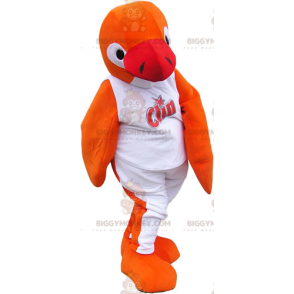 Traje de mascote de pinguim laranja BIGGYMONKEY™ em roupa
