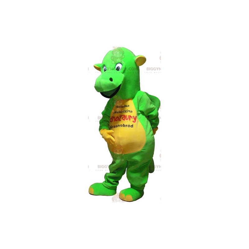 Costume de mascotte BIGGYMONKEY™ de dinosaure vert flashy et