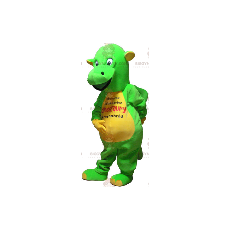 Flashy Green and Yellow Dinosaur BIGGYMONKEY™ Mascot Costume -