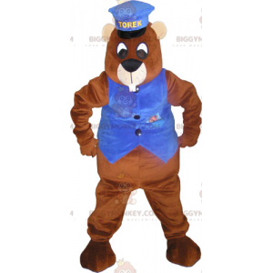 BIGGYMONKEY™ Costume da mascotte castoro gigante marrone con