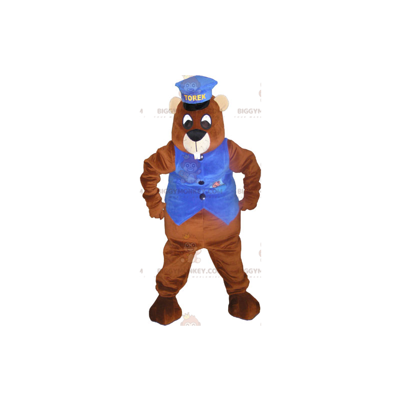 Costume de mascotte BIGGYMONKEY™ de castor marron géant avec un