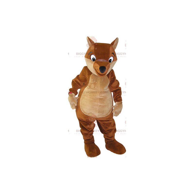 Costume de mascotte BIGGYMONKEY™ de renard marron et beige