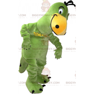 Groene en gele dinosaurus BIGGYMONKEY™ mascottekostuum -