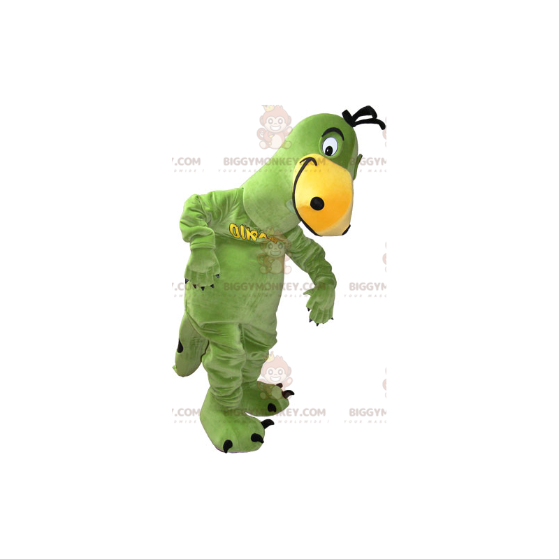 Costume de mascotte BIGGYMONKEY™ de dinosaure vert et jaune -