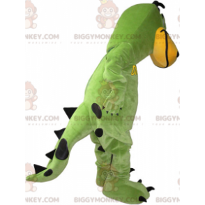 Disfraz de mascota dinosaurio verde y amarillo BIGGYMONKEY™ -