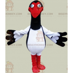 BIGGYMONKEY™ mascottekostuum van witte zwarte en rode zeemeeuw.