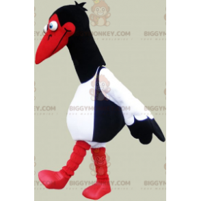BIGGYMONKEY™ maskotdräkt av vit svart och röd mås. fågel kostym