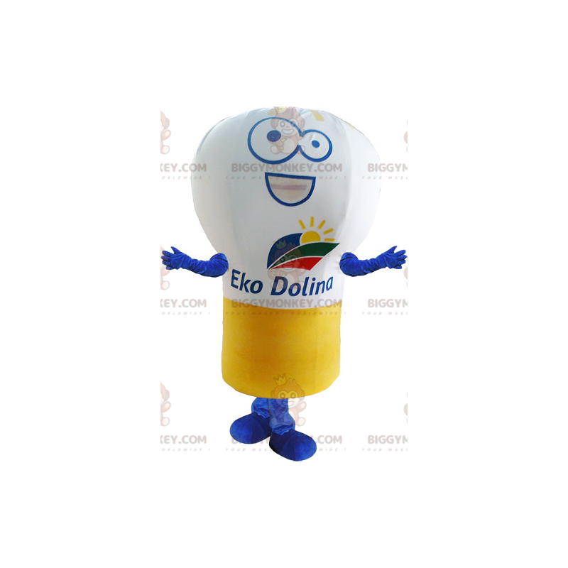 Giant White Yellow Blue Light Bulb BIGGYMONKEY™ Mascot Costume