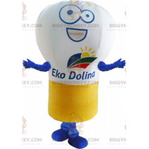 Costume de mascotte BIGGYMONKEY™ d'ampoule géante blanche jaune