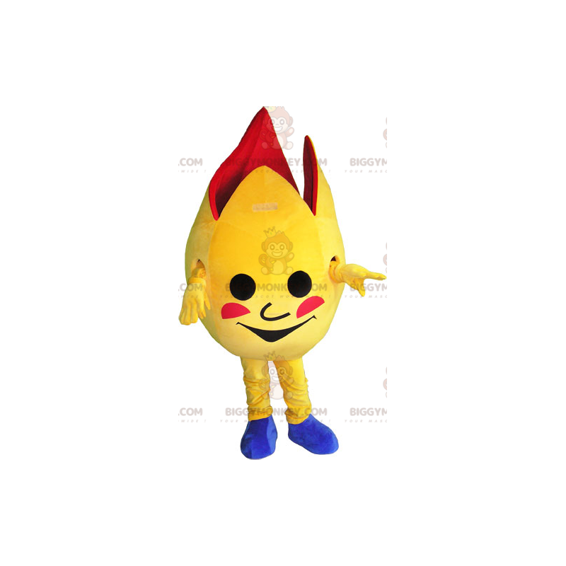 Żółto-czerwony kostium maskotki z otwartym jajkiem BIGGYMONKEY™