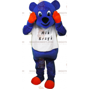 BIGGYMONKEY™ Costume da mascotte Cucciolo blu con mani e zampe