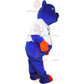 BIGGYMONKEY™ Mascot Costume Blue Cub With Orange Hands And Paws