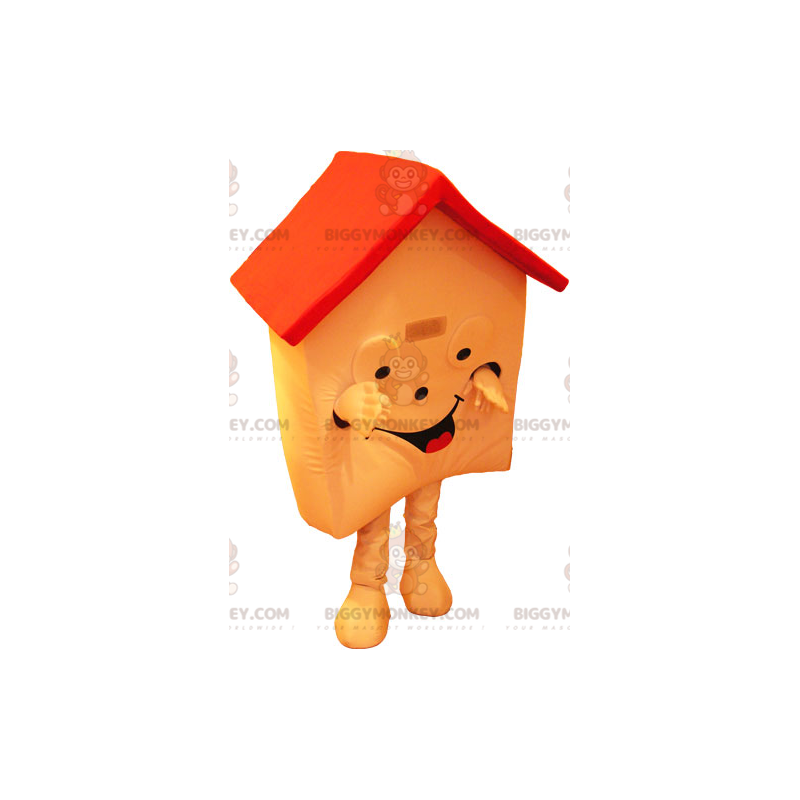 Costume da mascotte BIGGYMONKEY™ della casa arancione e rossa