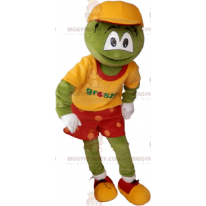 BIGGYMONKEY™ Mascottekostuum Groene grappige man in kleurrijke