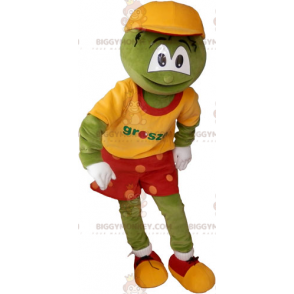 Costume de mascotte BIGGYMONKEY™ de bonhomme rigolo vert en