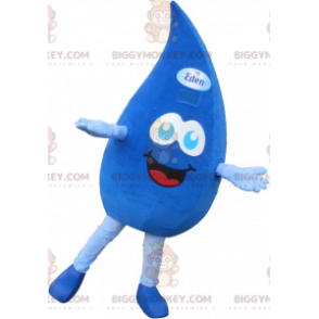 Leende jätteblå vattendroppe BIGGYMONKEY™ maskotdräkt -