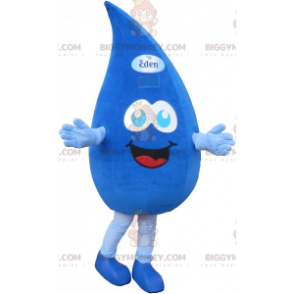 Costume de mascotte BIGGYMONKEY™ de goutte d'eau bleue géante