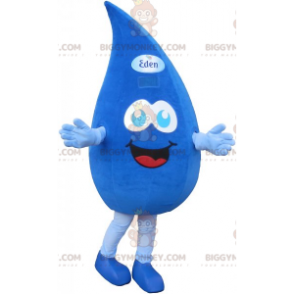 Smilende kæmpe blå vanddråbe BIGGYMONKEY™ maskotkostume -