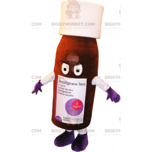 Braune und weiße Flasche BIGGYMONKEY™ Maskottchen-Kostüm.