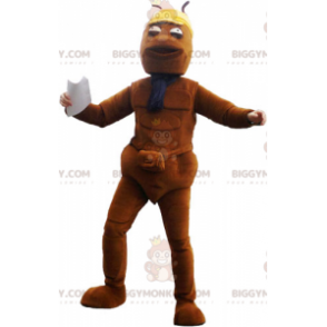 Kostým maskota BIGGYMONKEY™ tenkého hnědého muže s taškou –