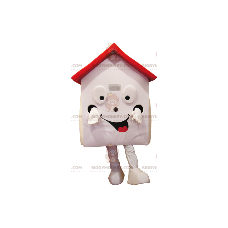 Costume de mascotte BIGGYMONKEY™ de maison blanche et rouge