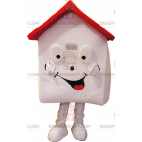 Costume de mascotte BIGGYMONKEY™ de maison blanche et rouge