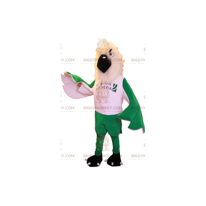 Costume de mascotte BIGGYMONKEY™ d'aigle vert et blanc