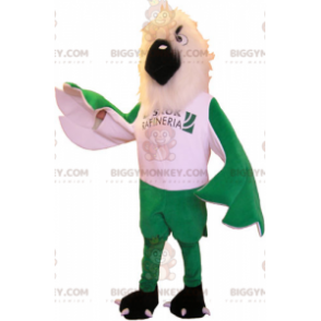 Costume de mascotte BIGGYMONKEY™ d'aigle vert et blanc